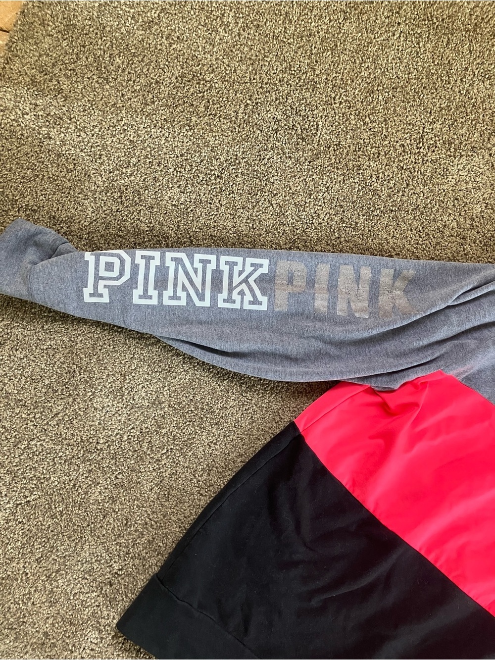 Victoria's Secret PINK Womens Colorblock Pullover - Pink, Gray, Black - Picture 4 of 5